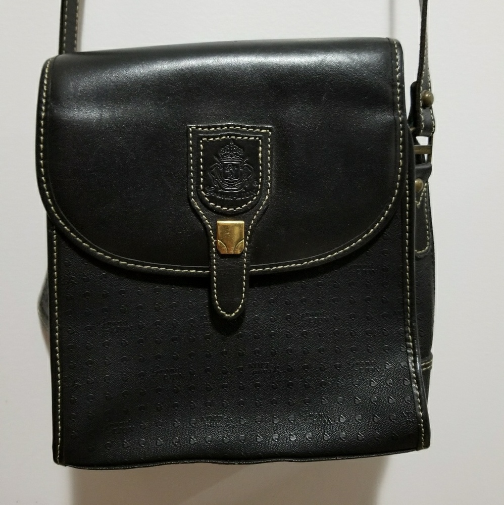 Grand Lion vintage black saddle / messenger purse